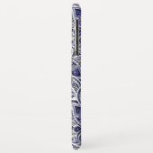 かわいい青い白いペイズリーパターンデザイン Case-Mate iPhoneケース (裏面/左)