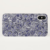 かわいい青い白いペイズリー模様のデザイン Case-Mate iPhoneケース (裏面(横))