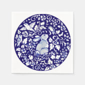 かわいい青い白うさぎ座っているバニーデダムデルフト スタンダードカクテルナプキン (正面)