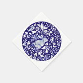 かわいい青い白うさぎ座っているバニーデダムデルフト スタンダードカクテルナプキン (角)