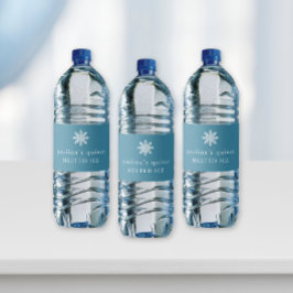 かわいい青い白の溶けた氷のスノーフレークキンセアニェラ ペットボトルラベル