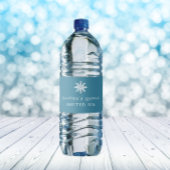 かわいい青い白の溶けた氷のスノーフレークキンセアニェラ ペットボトルラベル