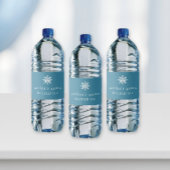 かわいい青い白の溶けた氷のスノーフレークキンセアニェラ ペットボトルラベル