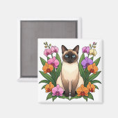 かわいい青い目のシャム猫マグネット マグネット (正面/裏面)