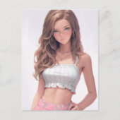 かわいい青い目の女性 ポストカード (正面)