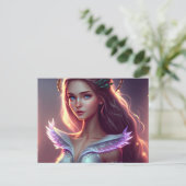 かわいい青い目の妖精、魔法の生き物 ポストカード (スタンド正面)