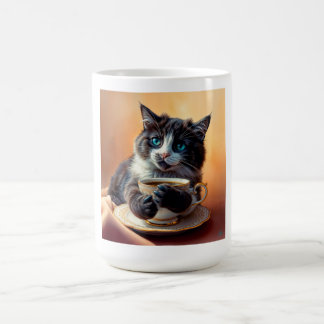かわいい青い目の子猫 コーヒーマグカップ