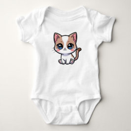 かわいい青い目の猫のキャラクター ベビーボディスーツ