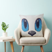 かわいい青い目をした猫の顔のキュートなデザイン クッション (椅子)