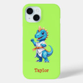 かわいい青い空手の恐竜 Case-Mate iPhoneケース (裏面)