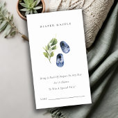 かわいい青い緑のおむつラッフルベビーシャワー エンクロージャーカード