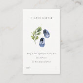 かわいい青い緑のおむつラッフルベビーシャワー エンクロージャーカード (正面)