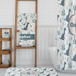 かわいい青い緑の恐竜の名前 バスタオルセット