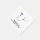 かわいい青い聴診器 医師 看護師 退職 スタンダードカクテルナプキン (角)