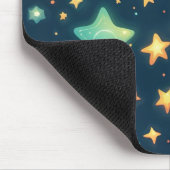 かわいい青い背景に輝く星たち マウスパッド (コーナー)