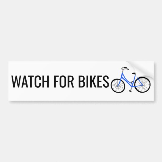 かわいい青い自転車サイクリストのための時計 バンパーステッカー (正面)