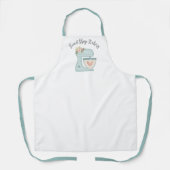 かわいい青い花のケーキミキサー ベーカリー ビジネス エプロン (正面)