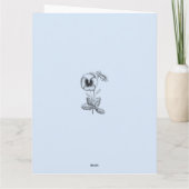 かわいい青い花の水色パンジーが元気 カード (裏面)