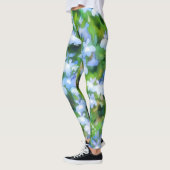 かわいい青い花フローラ水彩画レギンス レギンス (左)