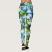 かわいい青い花フローラ水彩画レギンス レギンス (裏面)