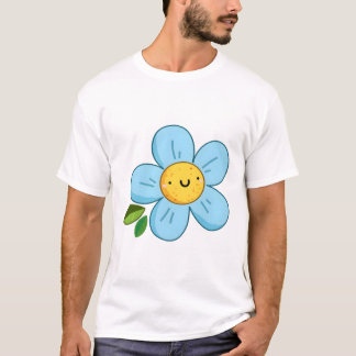 かわいい青い花 Tシャツ