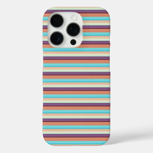 かわいい青い茶色のストライプ Case-Mate iPhoneケース (裏面)