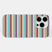 かわいい青い茶色のストライプ Case-Mate iPhoneケース (裏面 (横))