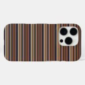 かわいい青い茶色のストライプ Case-Mate iPhoneケース (裏面 (横))