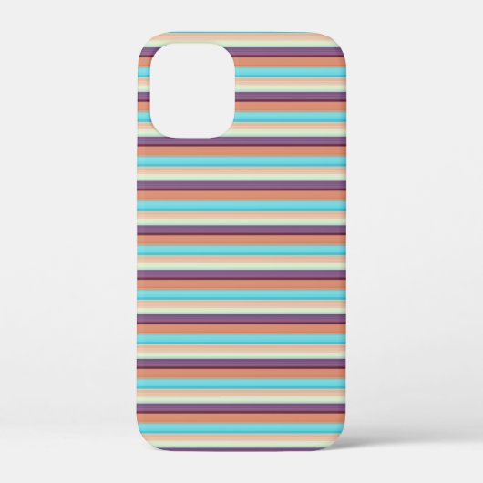 かわいい青い茶色のストライプ Case-Mate iPhoneケース (裏面)