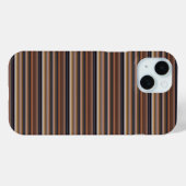 かわいい青い茶色のストライプ Case-Mate iPhoneケース (裏面 (横))