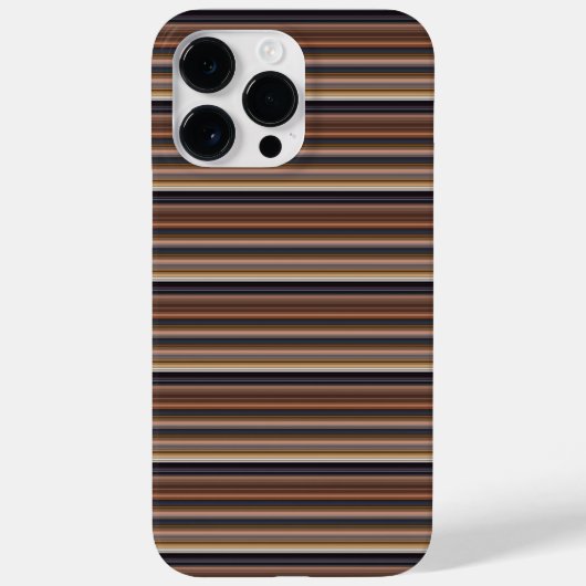 かわいい青い茶色のストライプ Case-Mate iPhoneケース (裏面)