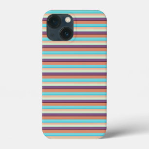 かわいい青い茶色のストライプ iPhone 13 MINIケース