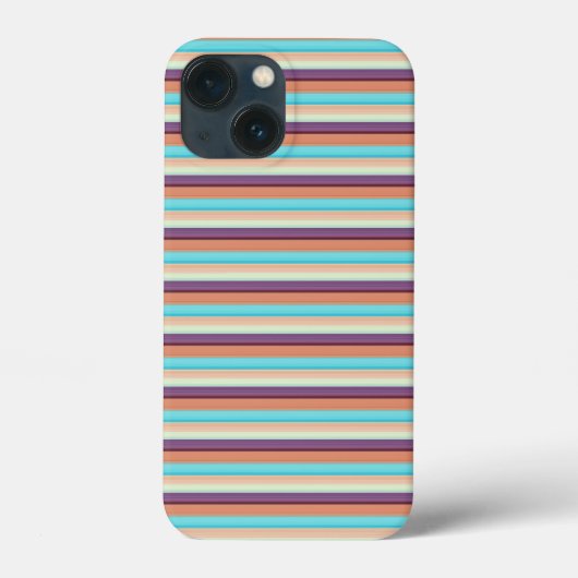 かわいい青い茶色のストライプ Case-Mate iPhoneケース (裏面)