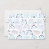 かわいい青い虹の少年の誕生日パーティーの写真 サンキューカード (裏面)