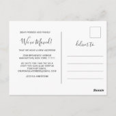 かわいい青い蝶の花を動かす発表 ポストカード (裏面)