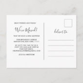 かわいい青い蝶の花を動かす発表 案内ポストカード (裏面)