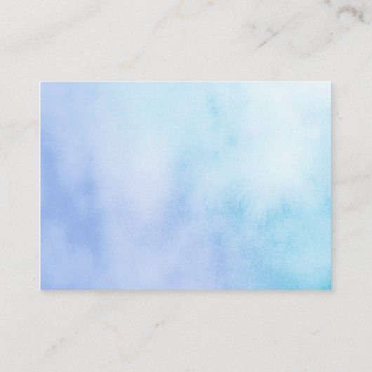 かわいい青い蝶の花引越しのお知らせ エンクロージャーカード (裏面)