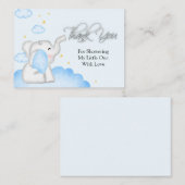 かわいい青い象ありがとう ノートカード (正面/裏面)