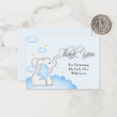 かわいい青い象ありがとう ノートカード (正面/裏面インサイチュ)