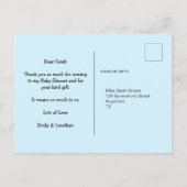 かわいい青い象のアドレスメッセージありがとう ポストカード (裏面)