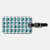 かわいい青い象のパタカスタマイズーン ラゲッジタグ (正面横)