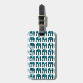 かわいい青い象のパタカスタマイズーン ラゲッジタグ (正面縦)