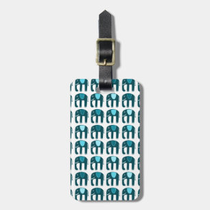 かわいい青い象のパタカスタマイズーン ラゲッジタグ