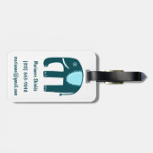 かわいい青い象のパタカスタマイズーン ラゲッジタグ (裏面横)