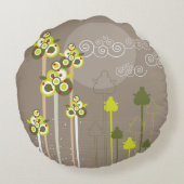 かわいい青い象の森の男の赤ちゃん写真 ラウンドクッション (裏面)