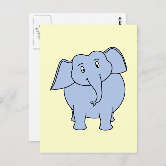 かわいい青い象の漫画。 ポストカード (正面/裏面)