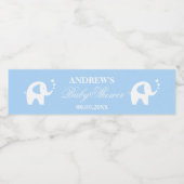 かわいい青い象の男のパーソナライズされた子の赤ちゃんシャワー ペットボトルラベル (シングルラベル)