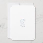 かわいい青い象の男の子の赤ちゃんシャワー郵便 招待状 (裏面)