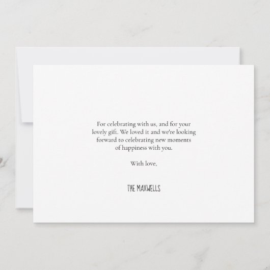 かわいい青い象の赤ちゃんシャワー サンキューカード (裏面)