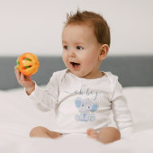 かわいい青い象モダンエレガントミニマル男の子 ベビーボディスーツ